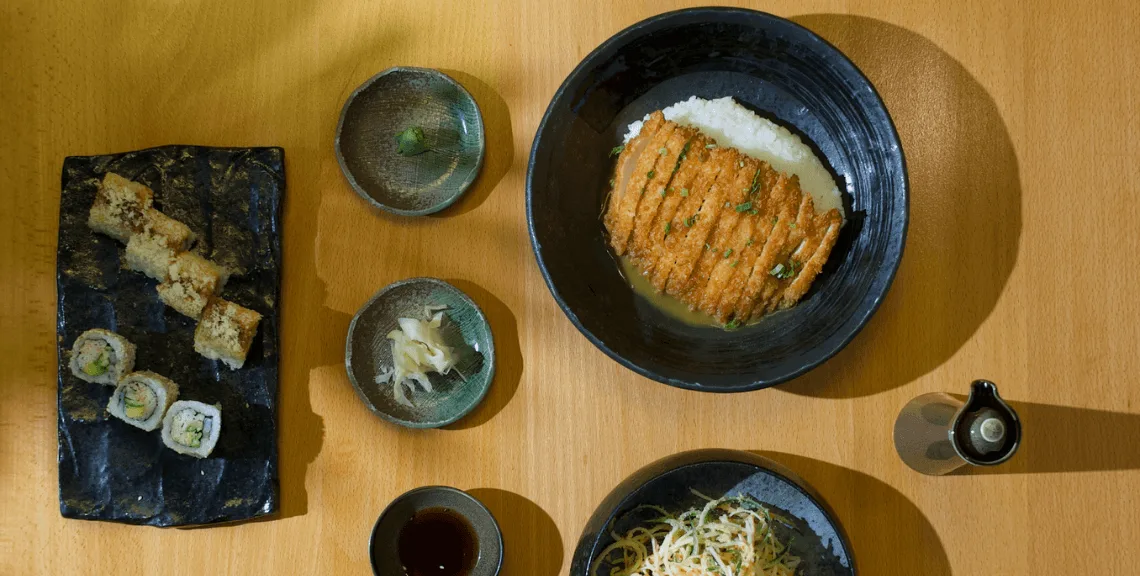 Chicken Katsu Curry blog - food on table