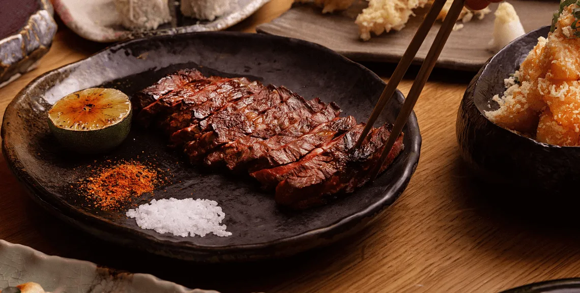 steak on plate